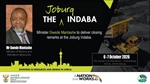 MINISTER GWEDE MANTASHE TO DELIVER THE CLOSING REMARKS AT THE  JOBURG INDABA
